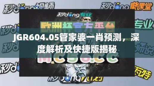 JGR604.05管家婆一肖预测,深度解析及快捷版揭秘
