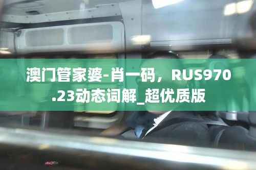 澳门管家婆-肖一码,RUS970.23动态词解_超优质版