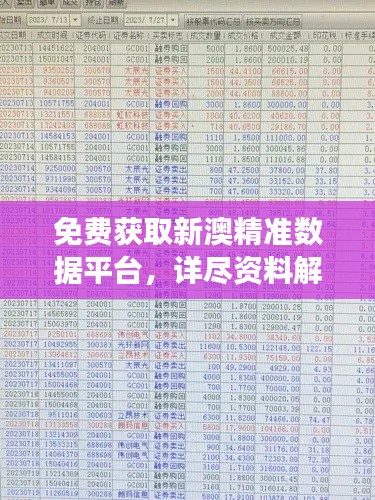 免费获取新澳精准数据平台,详尽资料解读——个人版DGO599.33