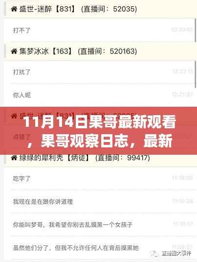 果哥观察日志,最新观看体验分享(XXXX年11月14日)