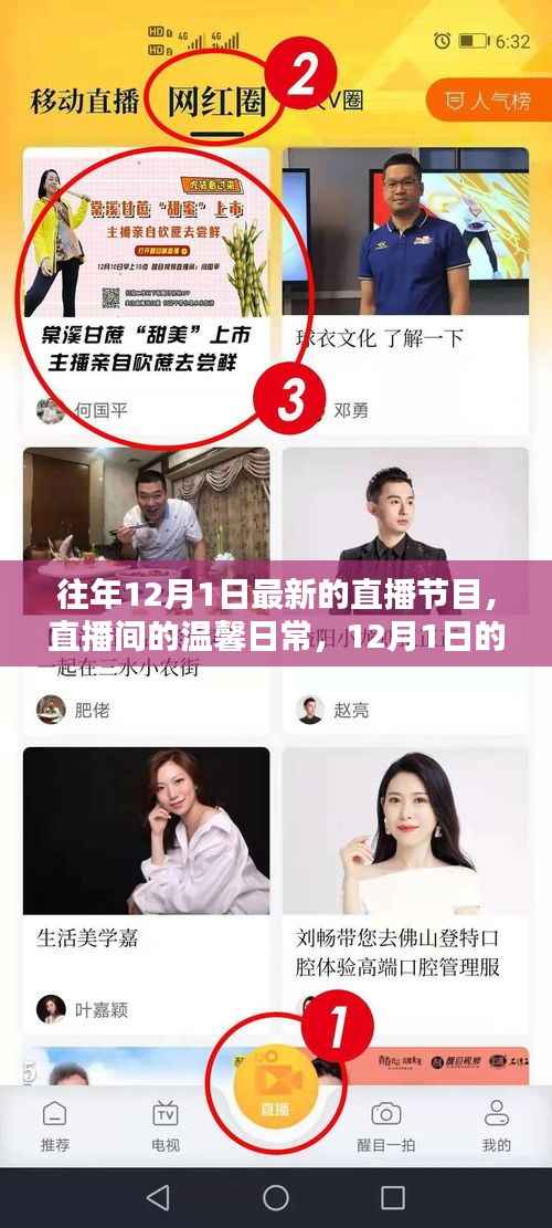 12月1日直播节目,欢乐时光与温馨日常