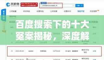 百度搜索下的十大冤案揭秘,深度解析与探讨