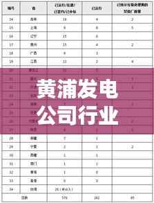 黄浦发电公司行业地位显赫,排名领先业界!