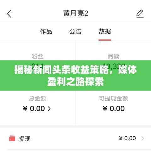 揭秘新闻头条收益策略,媒体盈利之路探索